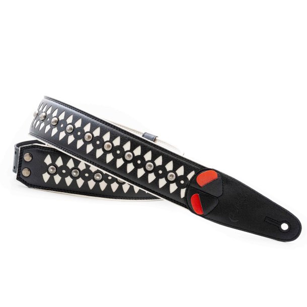 RightOn! Armour White Guitar Strap